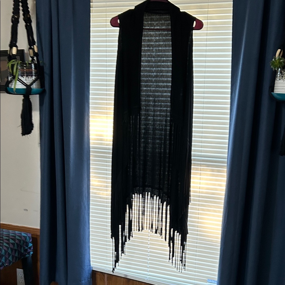 Black Fringe Vest